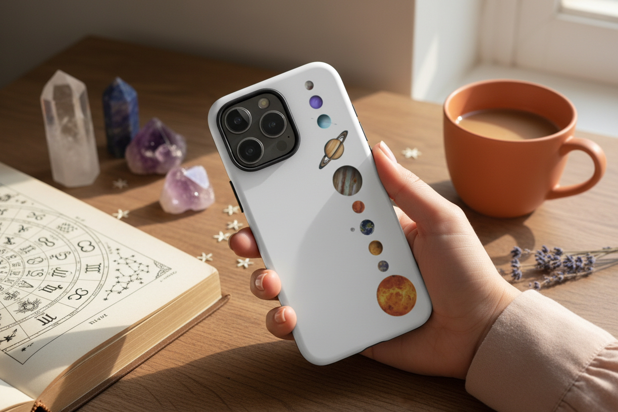 Planetary Alignment Phone Case Lifestyle Mockup