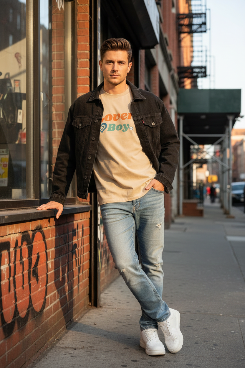 Sand with Denim Jacket